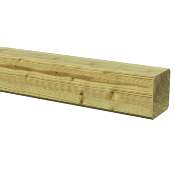 Grenen geschaafde paal 6,8 x 6,8 x 270 cm, zonder diamantkop, groen geïmpregneerd