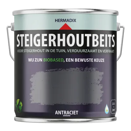 Hermadix steigerhoutbeits antraciet 2,5L