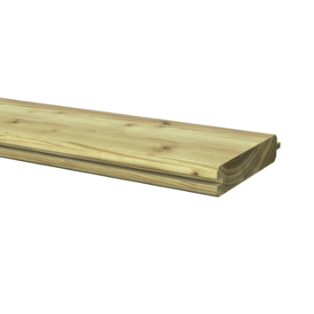 Grenen blokhutplank 2,8 x 14,5 x 300 cm, groen geïmpregneerd