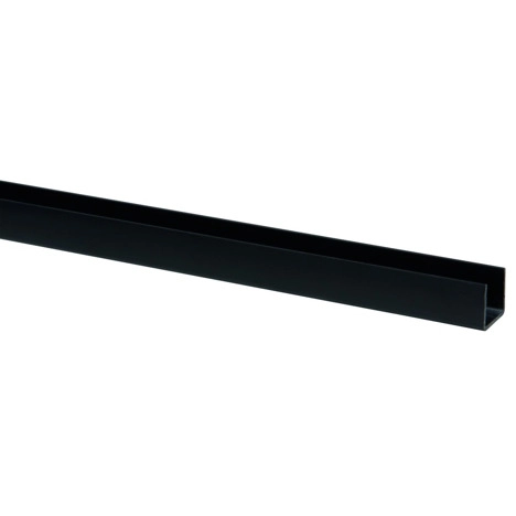 U-profiel kunststof zwart (plaat < 18 mm) 18 x 21 mm, 260 cm