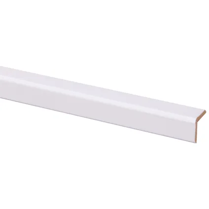 Hoeklat wit MDF folie 21 x 21 mm, 260 cm