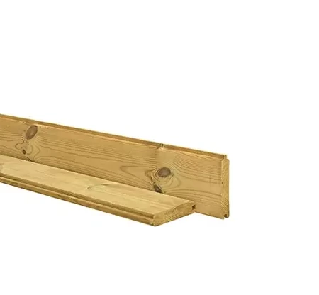 Grenen blokhutplank 2,8 x 14,5 x 200 cm, groen geïmpregneerd