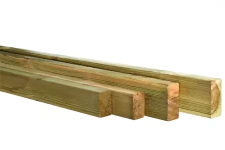 Grenen geschaafde regel 3,4 x 4,5 x 180 cm, groen geïmpregneerd