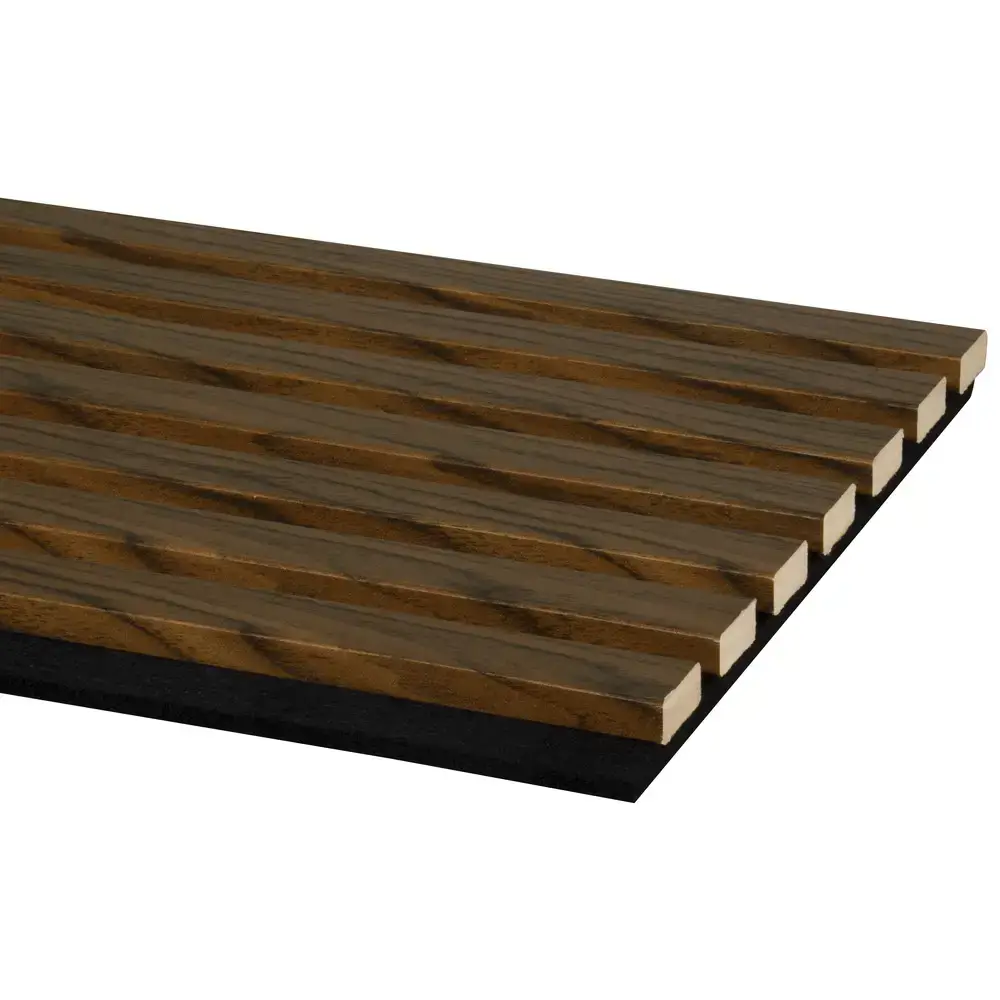 Akoestische wandpanelen walnoot, 260 x 30 cm, 2 stuks, HM7688
