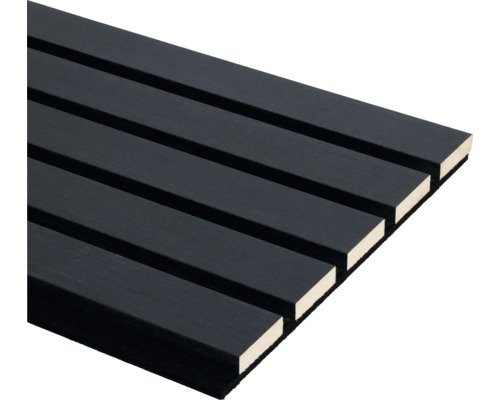 Akoestische wandpanelen zwart, 260 x 30 cm, 2 stuks - HM7749