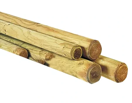 Ronde paal 6 x 100 cm, 1 zijde gepunt