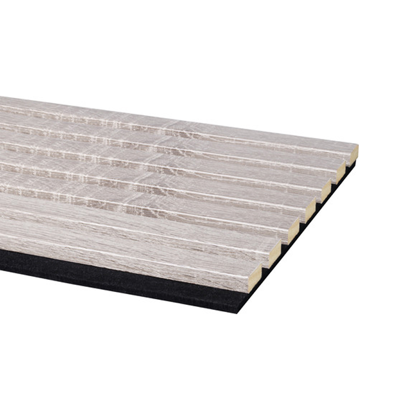 Akoestische wandpanelen grijs eiken 260 x 30 cm - 2 stuks