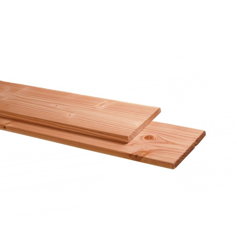 Douglas vlonderplank, geschaafd dekdeel, 2,4 x 13,8 x 300 cm, 1 zijde grof & 1 zijde fijn profiel, onbehandeld afbeelding 1