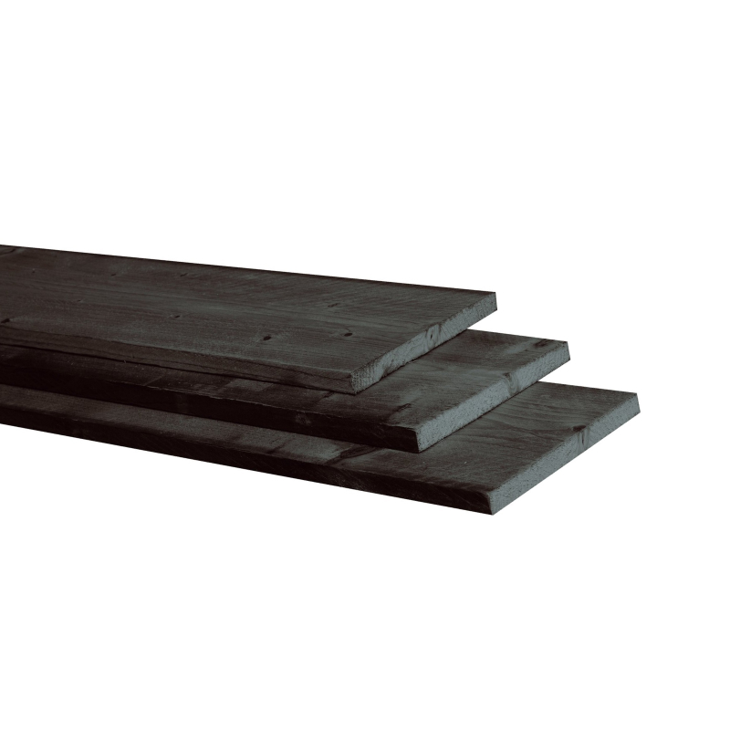 Douglas fijnbezaagde plank 2,2 x 20 x 300 cm, zwart gedompeld
