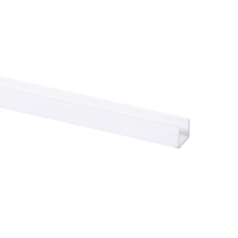 U-profiel kunststof wit (plaat < 10 mm) 10 x 13 mm, 260 cm afbeelding 1