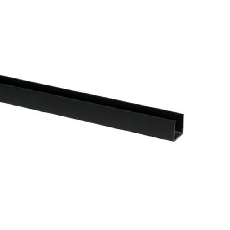 U-profiel kunststof zwart (plaat < 18 mm) 18 x 21 mm, 260 cm afbeelding 1