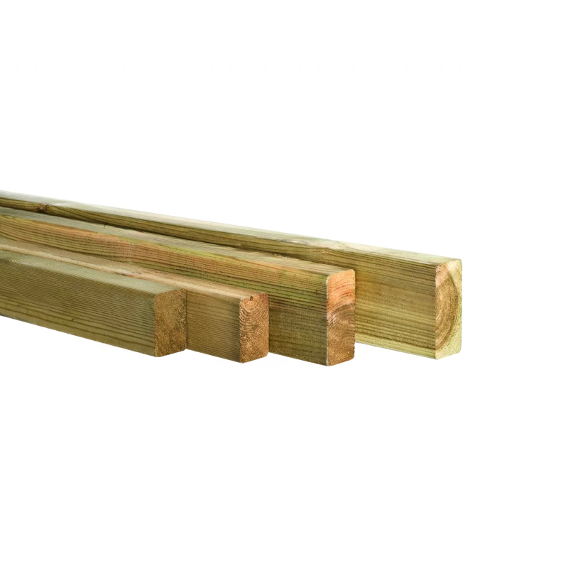 Grenen geschaafde regel 3,4 x 4,5 x 180 cm, groen geïmpregneerd afbeelding 1