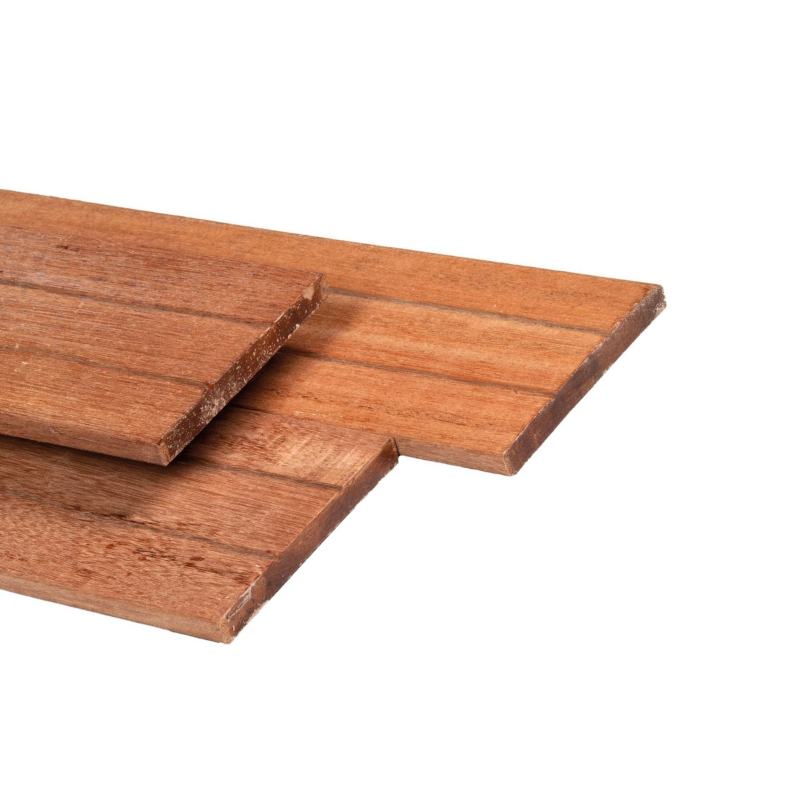 Hardhouten geschaafde plank met V-groeven 1,5 x 14,5 x 180 cm